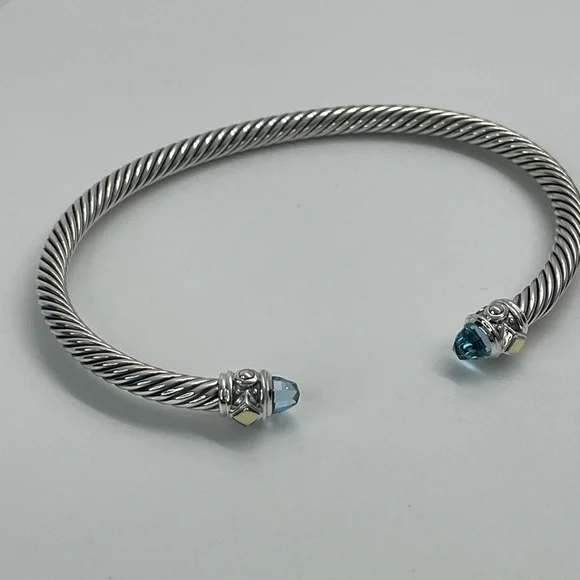 David Yurman Renaissance Blue Topaz Bracelet with 18K Yellow Gold - Picture 8 of 15